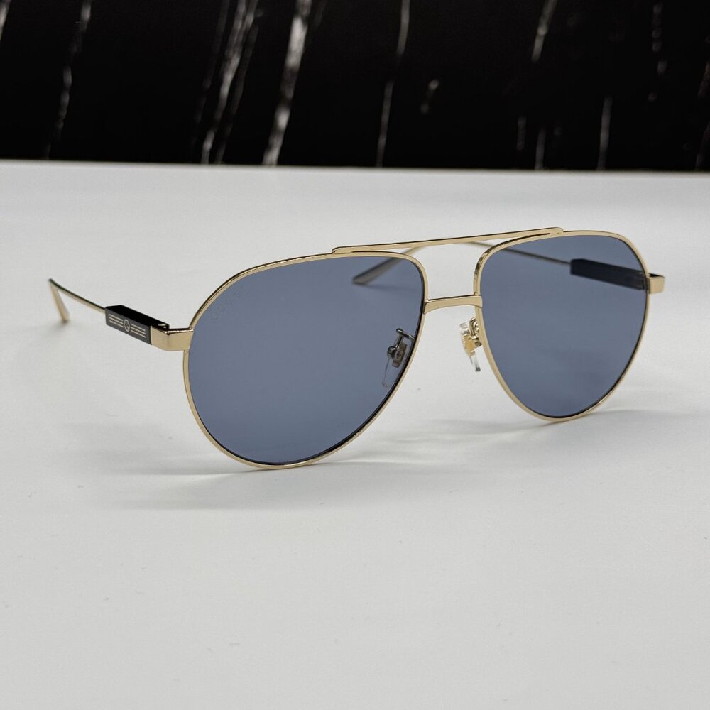 NEW GUCCI GG1311S 003 AVIATOR UNISEX GOLD GRAY SUNGLASSES GUCCI